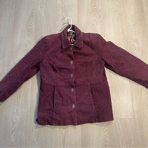 Vintage Guillaume Leather Coat Jacket size 1XL Purple